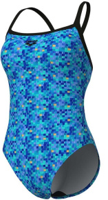 Arena Pooltiles Swimsuit Challenge Back Black/Blue Multi