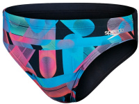 Speedo Allover Digital 7cm Brief True Navy/Siren Red