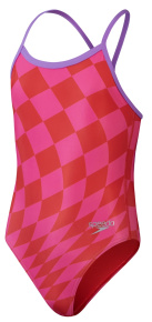 Speedo Allover Digital Vback Girls Watermelon/Flare Pink