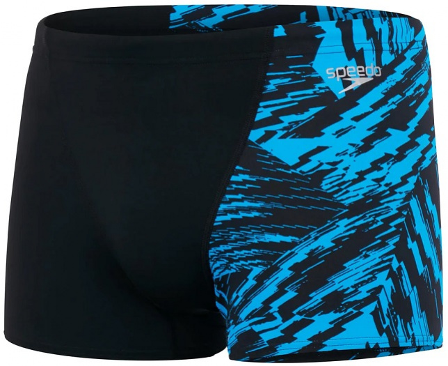 Speedo allover v-cut aquashort black/pool 32