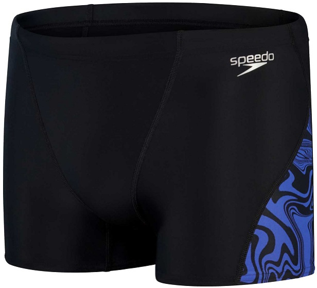 Speedo allover v-cut aquashort black/chroma blue s - uk32