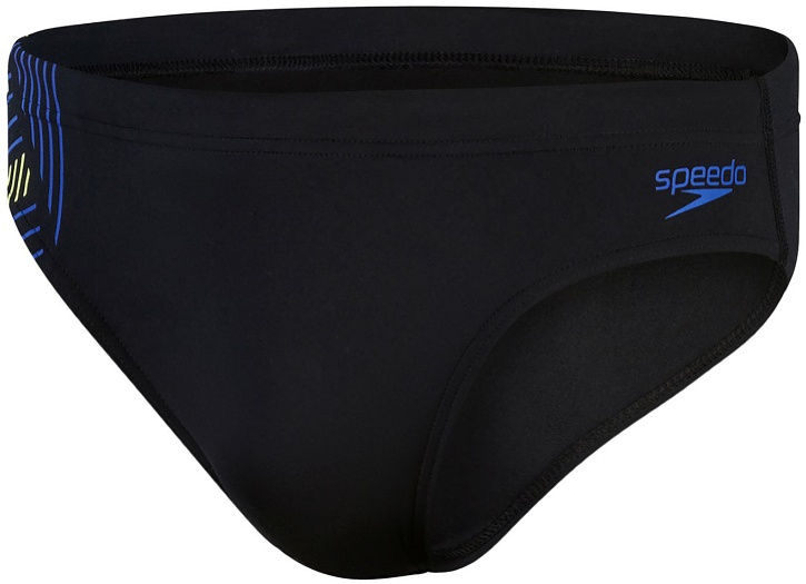 Speedo 7cm tech panel brief black/chroma blue/spritz s - uk32