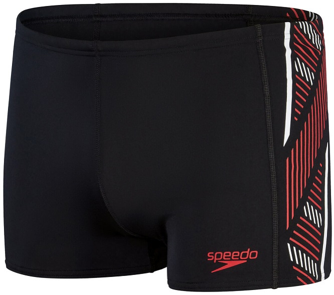 Speedo tech panel aquashort black/fed red/white s - uk32