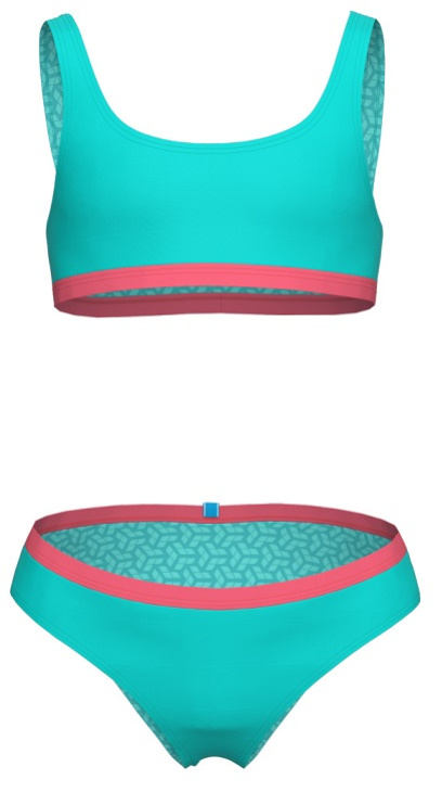 Arena essentials bralette bikini girls water/calypso coral 128cm