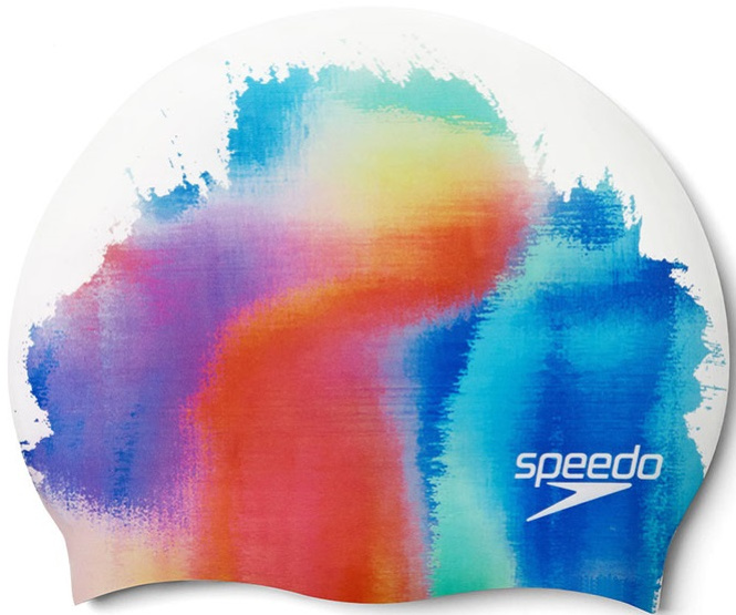 Plavecká čiapka speedo digital printed cap bielo/červená