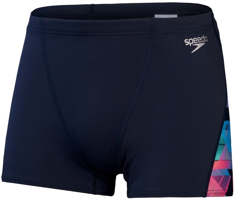 Speedo allover digi v-cut aquashort black/red s - uk32